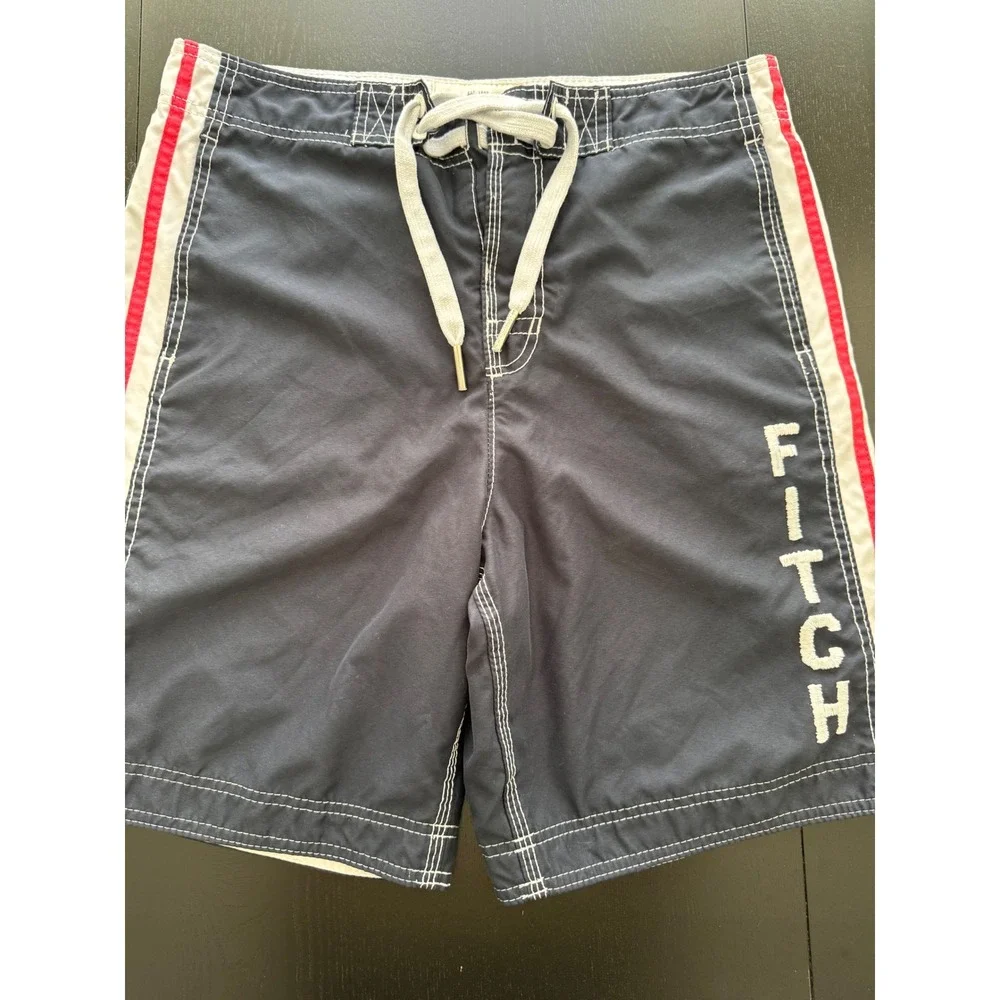 Abercrombie‎ & Fitch Board Shorts Mens M Navy Mesh-Lined Swim Trunks Surf Beach